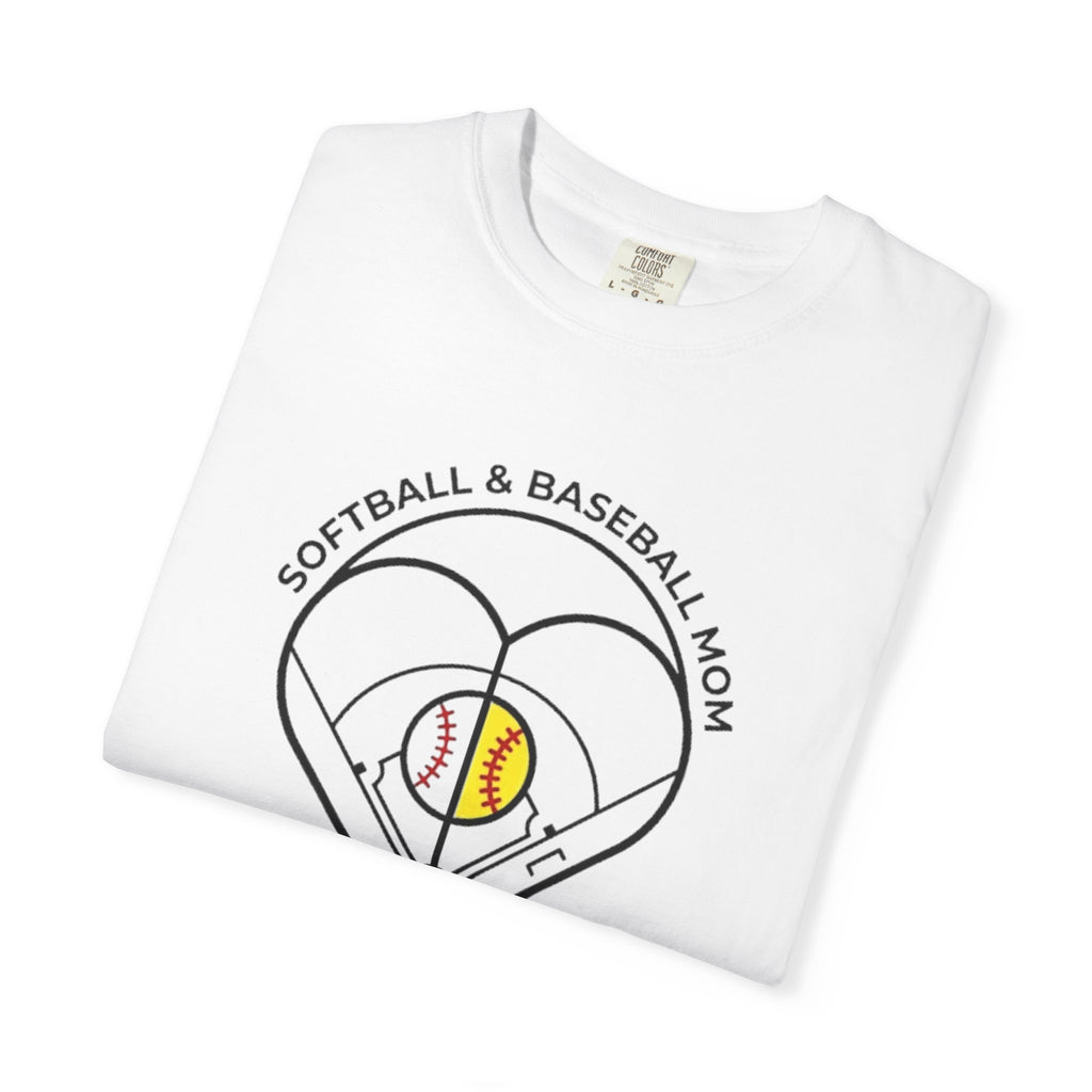 Softball & Baseball Mom T-Shirt – "My Heart Is On The Field"