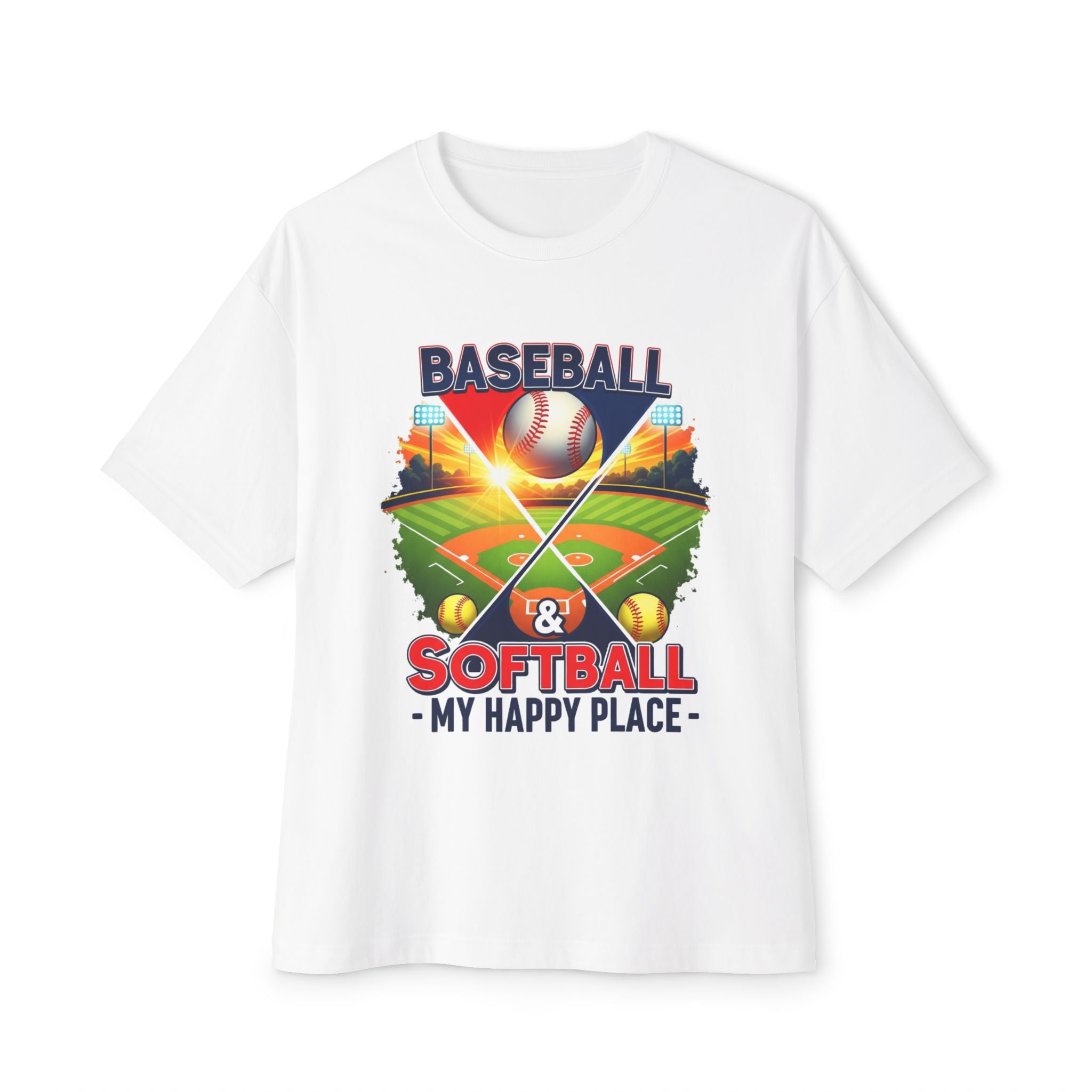 Baseball and Softball My Happy Place Unisex Shirt - Sports Mom & Dad Gift